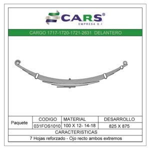 FORD CARGO 1717-1720-1721-2631 DELANTERA REFORZADA