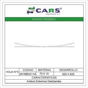 MERCEDES BENZ 914-915 TRASERA HOJA