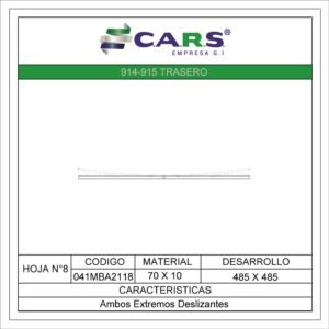 MERCEDES BENZ 914-915 TRASERA HOJA
