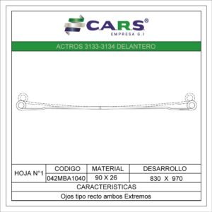 MERCEDES BENZ ACTROS 3133-313 DELANTERA HOJA
