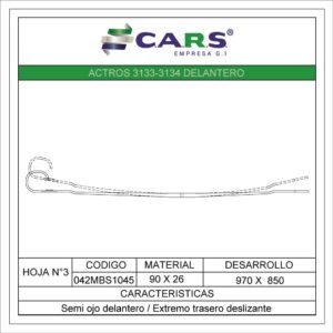 MERCEDES BENZ ACTROS 3133-3134 DELANTERA HOJA