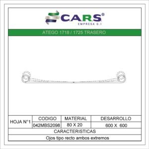 MERCEDES BENZ ATEGO 1718-1725 TRASERA HOJA