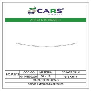 MERCEDES BENZ ATEGO 1718 TRASERA HOJA