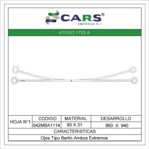 MERCEDES BENZ ATEGO 1725 A DELANTERA HOJA