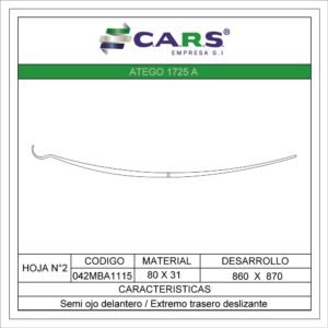 MERCEDES BENZ ATEGO 1725 A DELANTERA HOJA