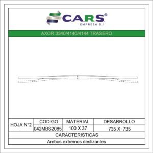 MERCEDES BENZ AXOR 8X4 3340-4140-4144 TRASERA HOJA