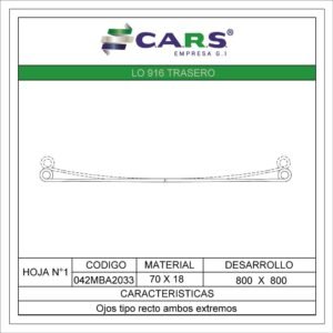 MERCEDES BENZ LO 916 TRASERA HOJA