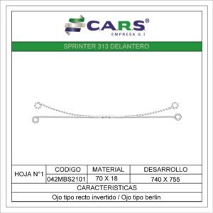MERCEDES BENZ SPRINTER 313 TRASERA HOJA