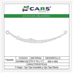 MERCEDEZ BENZ 814914915 DELANTERA 7 HOJAS