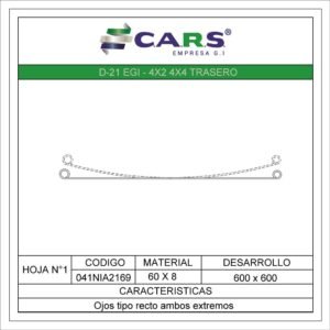NISSAN D21 EGI 4X2 4X4 TRASERA HOJA
