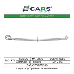 MERCEDES BENZ ACTRO 3331-3333 DELANTERA 3 HOJAS