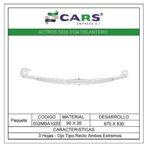 MERCEDES BENZ ACTROS 3133-3134 DELANTERA 3HOJAS