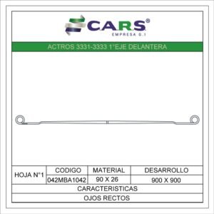 MERCEDES BENZ ACTROS 3331-3333 1°EJE DELANTERA HOJA 1