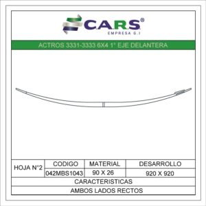 MERCEDES BENZ ACTROS 3331-3333 1°EJE DELANTERA HOJA 2