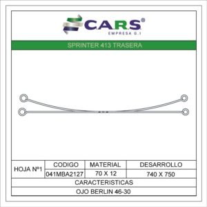 MERCEDES BENZ SPRINTER 413 TRASERA HOJA 1