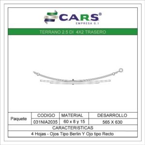 NISSAN TERRANO 2.5 DI 4X2 TRASERA 4 HOJAS